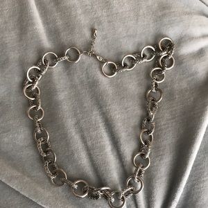 Silvertone adjustable link necklace